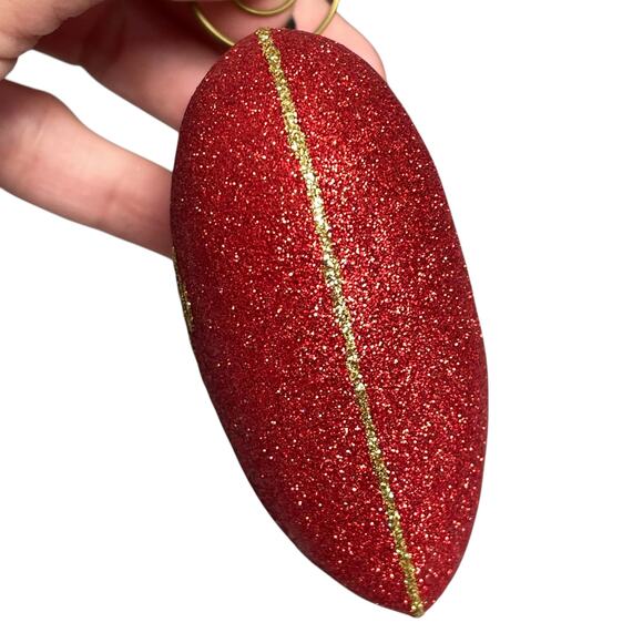 Vintage Landmark Creations Glass Ornament Heart Red Glitter Love Hand Blown - Picture 10 of 16